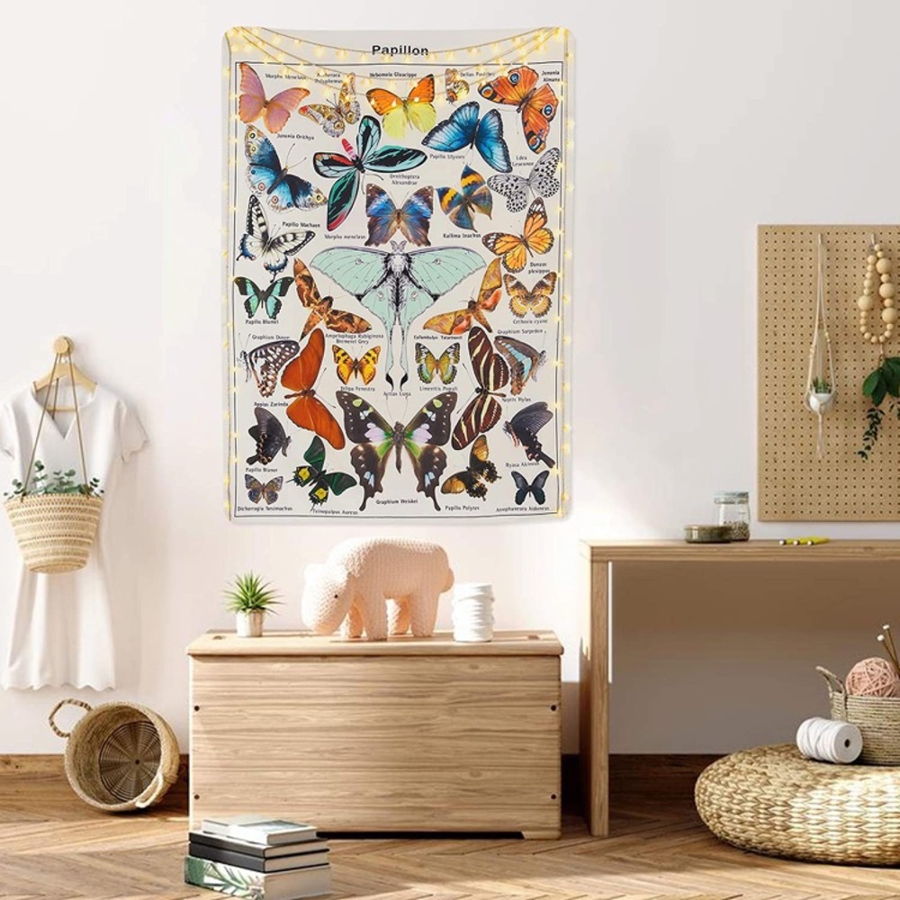 Butterfly Botanical Floral Tapestry Vintage Tapestry Bed/Wall/Outdoor Decoration - Picture 3 of 7